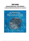 Animal Behavior – 12th Edition by Dustin R. Rubenstein – Complete Test Bank (Chapters 1–14)