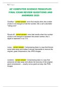 AP COMPUTER SCIENCE PRINCIPLES  FINAL EXAM REVIEW QUESTIONS AND  ANSWERS 2025