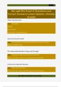 Bio 198 KSU Exam 6 Questions and  Correct Answers&sol; Latest Update &sol; Already  Graded