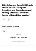 SAFe 6&period;0 Actual Exam 2025 &vert; Agile SAFe 6&period;0 Exam &vert; Complete Questions and Correct Answers &vert; Already Graded A&plus; &vert; Verified Answers &vert; Brand New Version&excl;
