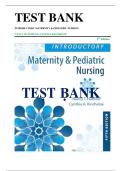 Test Bank For Introductory Maternity & Pediatric Nursing 5th Edition By Nancy Hatfield&semi; Cynthia Kincheloe Chapter 1-41&vert;Complete Guide A&plus;
