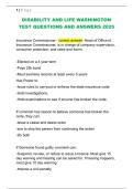 DISABILITY AND LIFE WASHINGTON  TEST QUESTIONS AND ANSWERS 2025 