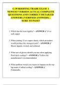 C-39 ROOFING TRADE EXAM  1   NEWEST VERSION ACTUAL COMPLETE   QUESTIONS AND CORRECT DETAILED  ANSWERS &lpar;VERIFIED ANSWERS&rpar; &ndash;  SURE TO PASS&excl;&excl; 