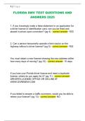 FLORIDA DMV TEST QUESTIONS AND  ANSWERS 2025