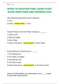 INTRO TO AVIATION FINAL EXAM STUDY  GUIDE QUESTIONS AND ANSWERS 2025 