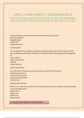 APEA- ASSESSMENT ORTHOPEDICS&period; EXAM 2025 QUESTIONS AND ANSWERS