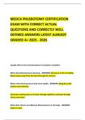 MEDCA PHLEBOTOMY CERTIFICATION EXAM WITH CORRECT ACTUAL QUESTIONS AND CORRECTLY WELL DEFINED ANSWERS LATEST ALREADY GRADED A&plus; 2025 - 2026