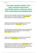 OHIO BMV DRIVER'S PERMIT TEST  &lpar;OHIO&comma; DRIVER'S EDUCATION&comma;  EDUCATION&comma; MOTOR&comma; VEHICLES&comma; BEAU&comma;  TEST&rpar; QUESTIONS AND ANSWERS 2025
