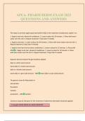 APEA- PHARM DERM EXAM 2025 QUESTIONS AND ANSWERS