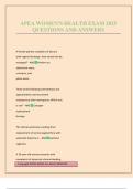 APEA WOMEN'S HEALTH EXAM 2025 QUESTIONS AND ANSWERS
