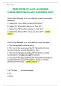 TEAS ENGLISH AND LANGUAGE  USAGE QUESTIONS AND ANSWERS 2025 