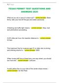 TEXAS PERMIT TEST QUESTIONS AND  ANSWERS 2025 
