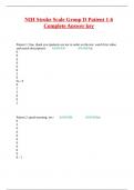 NIH Stroke Scale Group D Patient 1-6 Complete Answer key