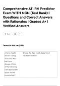 Comprehensive ATI RN Predictor Exam WITH NGN &lpar;Test Bank&rpar; &vert; 850&plus; Questions and Correct Answers with Rationales &vert; Graded A&plus; &vert; Verified Answers