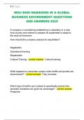 Managing in a Global Business Environment &ndash; D080 &ndash; Western Governors University &ndash; 2025 &ndash; Complete Study Guide with Exam Answers