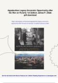 Appalachian Legacy Economic Opportunity after the War on Poverty 1st Edition James P&period; Ziliak - PDF Download