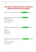 COPE HEALTH SCHOLARS WRITTEN EXAM 2025 &vert; COMPLETE QUESTIONS WITH ANSWERS