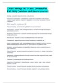 TAMU Biology 107 Exam 1 &lpar;Winemiller&comma; Fall 2016&rpar; Questions and Answers correct