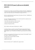 PSY 210 CSU Exam 2 with correct detailed answers