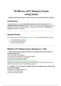 WellCare ACT Mastery Exam 2025&sol;2026 &vert; Verified Questions and Answers &vert; 100&percnt; Accuracy &vert; ACT Certification Prep &vert; Graded A&plus;