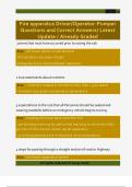 Fire Apparatus Driver&sol;Operator Questions and Correct Answers&sol; Latest Update &sol; Already Graded