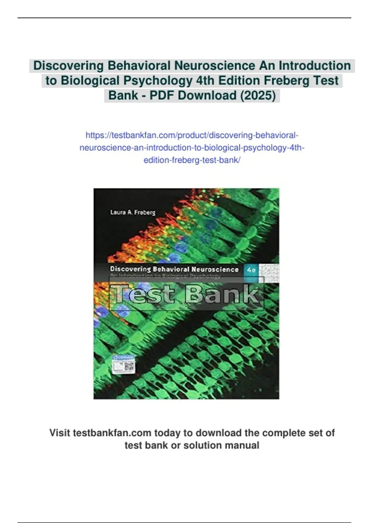 Summary Discovering Behavioral Neuroscience An Introduction to ...