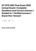 GT ISYE 6501 Final Exam 2025 &lpar;Actual Exam&rpar; &vert; Complete Questions and Correct Answers &vert; Graded A&plus; &vert; Verified Answers &vert; Brand New Version&excl;