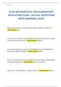 D128 MATHEMATICS FOR ELEMENTARY EDUCATORS EXAM &vert; ACTUAL QUESTIONS WITH ANSWERS &lpar;2025&rpar;