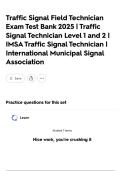 Traffic Signal Field Technician Exam Test Bank 2025 &vert; Traffic Signal Technician Level 1 and 2 &vert; IMSA Traffic Signal Technician &vert; International Municipal Signal Association