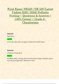 Final Exam&colon; NR328 &sol; NR 328 &lpar;Latest Update 2025 &sol; 2026&rpar; Pediatric Nursing &vert; Questions & Answers &vert; 100&percnt; Correct &vert; Grade A - Chamberlain