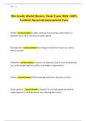 9th Grade World History Final Exam With 100&percnt; Verified Answers&vert; Guaranteed Pass
