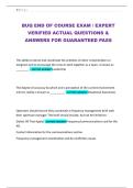 BUQ END OF COURSE EXAM &sol; EXPERT VERIFIED ACTUAL QUESTIONS & ANSWERS FOR GUARANTEED PASS