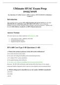 Ultimate HVAC Exam Prep 2025&sol;2026 &vert; Key Questions & Verified Answers &vert; 100&percnt; Accuracy &vert; EPA&sol;NATE&sol;ICE Certification &vert; Graded A&plus;