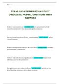 TEXAS CSO CERTIFICATION STUDY GUIDE2025 &vert; ACTUAL QUESTIONS WITH ANSWERS