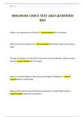 WISCONSIN CIVICS TEST 2025 &vert;CERTIFIED Q&A