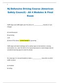 Nj Defensive Driving Course &lpar;American Safety Council&rpar; - All 4 Modules & Final Exam
