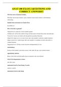 ANAT 100 EXAM 2 QUESTIONS AND CORRECT ANSWERS&excl;&excl;