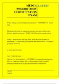 MEDCA PHLEBOTOMY CERTIFICATION EXAM QUESTIONS AND ANSWERS 2025