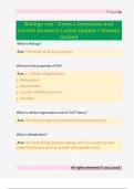 Biology 100 - Exam 1 Questions and  Correct Answers&sol; Latest Update &sol; Already  Graded 