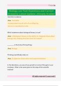 Biology 100 Test Questions and Correct  Answers&sol; Latest Update &sol; Already Graded