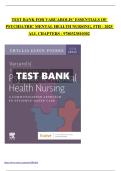 TEST BANK FOR VARCAROLIS&rsquo; ESSENTIALS OF PSYCHIATRIC MENTAL HEALTH NURSING&comma; 5TH - 2025 ALL CHAPTERS - 9780323810302