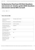 ScribeAmerica Final Exam ED EXAM Questions and Answers &lpar;A&plus; Solution guide&rpar; &lpar;2025&rpar; Questions And Answers Solved 100&percnt; Correct&excl;&excl;