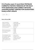 CCA Practice exam &num;1 mock EXAM TESTBANK  CURRENTLY TESTING VERSIONS OF THE EXAM  WITH QUESTIONS AND CORRECT DETAILED  ANSWERS&sol;EXPERT VERIFIED FOR GUARANTEED  PASS&excl;&sol;LATEST UPDAT