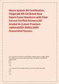  Neuro System NP Certification&comma; Fitzgerald 4th Ed&vert;Brand New Expert Exam Questions with Clear Correct Verified Answers&vert;All Graded A&plus;&vert;Latest Premium Update&lpar;2025-2026&rpar;&vert;100&percnt; Guaranteed Success&period;