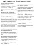 HIPAA and Privacy Act Training - Pre-Test Answers