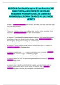 ARIZONA Certified Caregiver Exam Practice 340 QUESTIONS AND CORRECT DETAILED ANSWERS WITH RATIONALES &lpar;VERIFIED ANSWERS&rpar; ALREADY GRADED A&plus; 2025 NEW UPDATE 