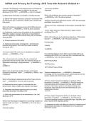 HIPAA and Privacy Act Training -JKO Test with Answers Graded A&plus;