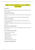 HHD EXAM QUESTIONS AND CORRECT ANSWERS&excl;&excl;