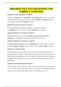 HHD PRACTICE TEST QUESTIONS AND CORRECT ANSWERS&excl;