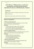 GCU NSG 310 &sol; NSG310 Exam 3 &vert; 2026&sol;2027 &vert; Introduction to Professional Nursing &vert; Questions & Answers with Rationales &vert; Grade A &vert; Verified Solutions